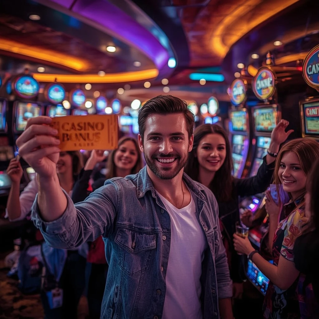 une personne tenant un bonus de Caz Win Casino